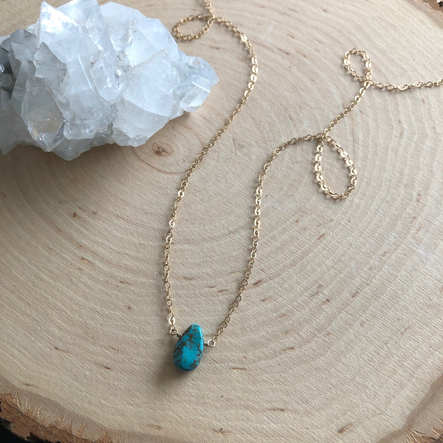 Mini Turquoise Teardrop Necklace