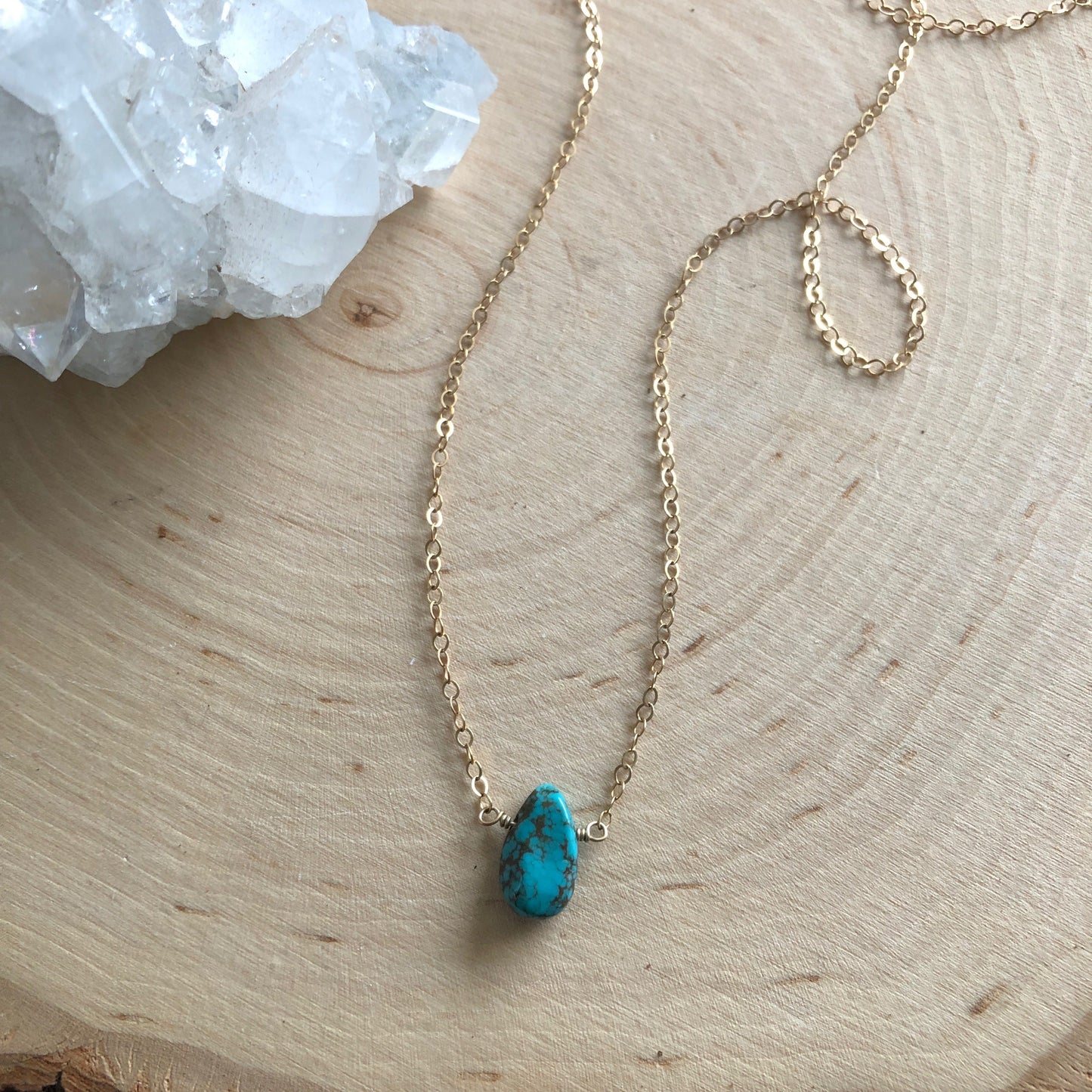 Mini Turquoise Teardrop Necklace
