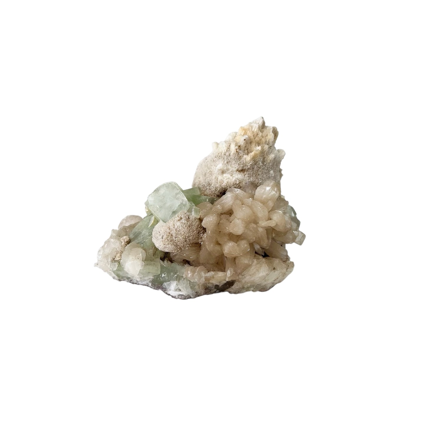 Green Apophyllite + Stilibite Cluster  | CT26